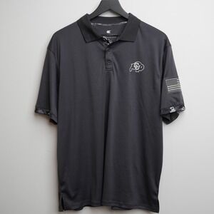Colorado Buffalo Polo Shirt L Colosseum Dri-Fit Gray Shorts Sleeve Athletic Mens